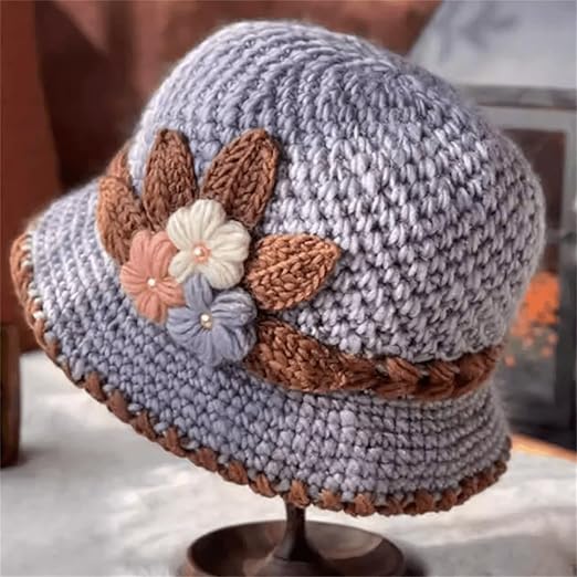 Flowers Woolen Hat- CozyWoolly