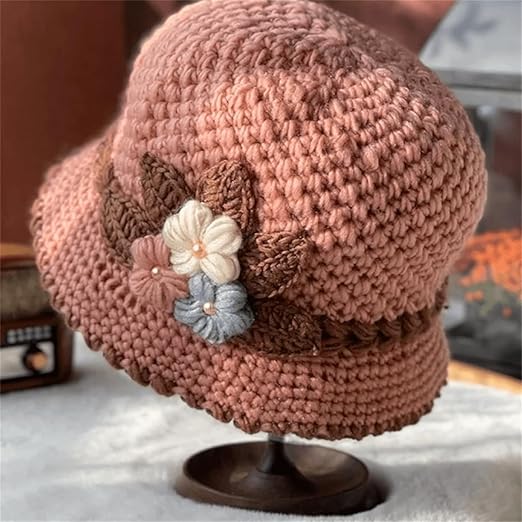 Flowers Woolen Hat- CozyWoolly