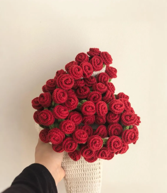 Hand-Knitted Rose Blanket -CozyWoolly
